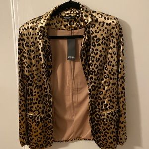❌SOLD❌ NWT Nasty Gal Velvet Leopard Jacket